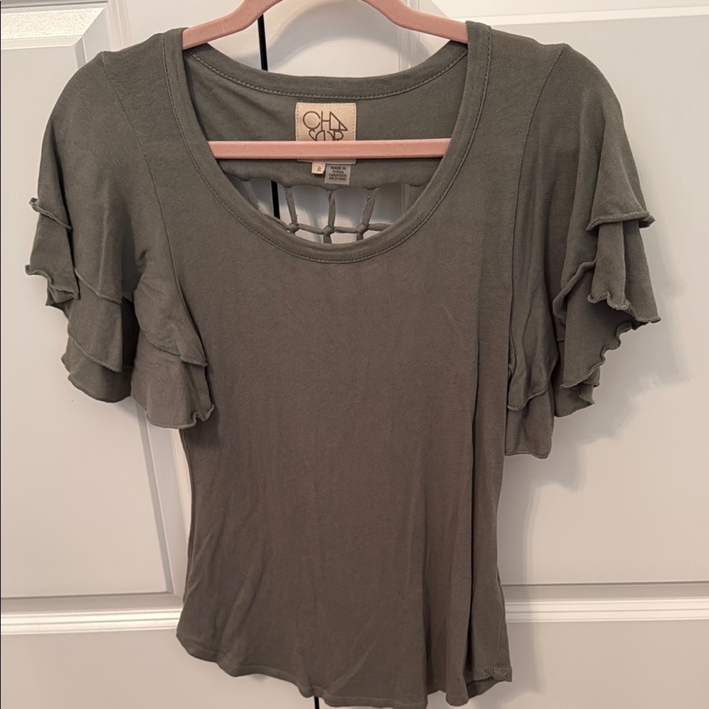 Chic Olive Green Women's Top